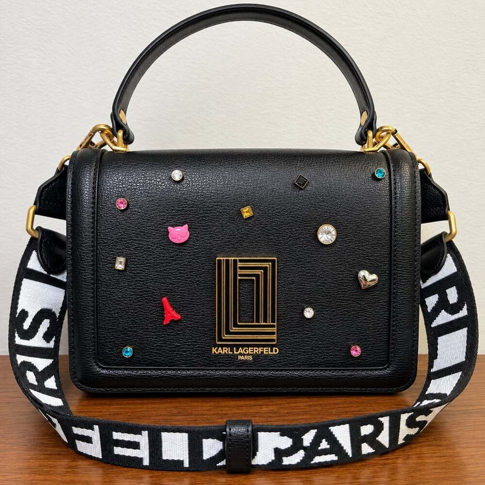 Karl Lagerfeld Paris Simone Top Handle Crossbody with Rivets & Embellishments
